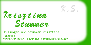 krisztina stummer business card